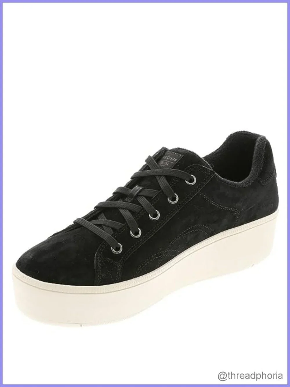 Skechers Martha Stewart Suede Platform Sneakers Memory Foam Lace Up Women's